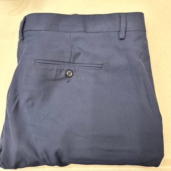 Mens Dress Pants Size 43 Waist Soul Of London Navy Blue Flat Front - Picture 8 of 8